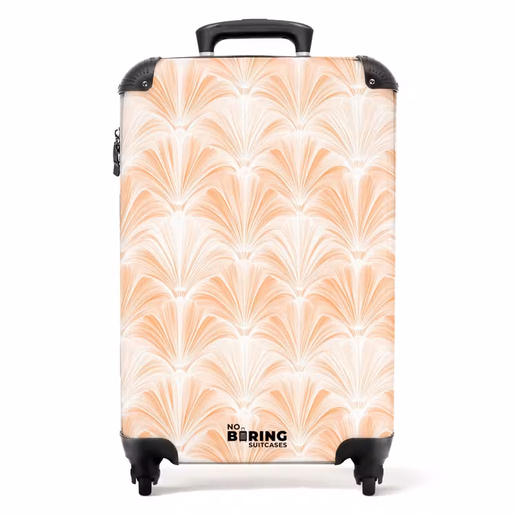 Waaier - Patroon - Perzik NBS - Handbagage koffer - Volwassenen Unisex middel -productfoto_recht