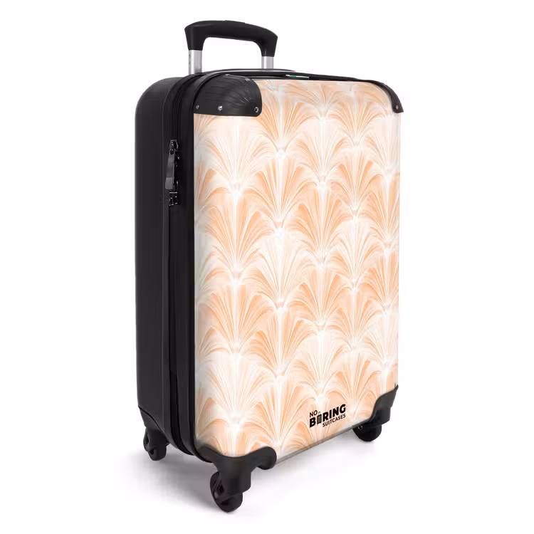 Waaier - Patroon - Perzik NBS - Handbagage koffer - Volwassenen Unisex middel -productfoto_3d