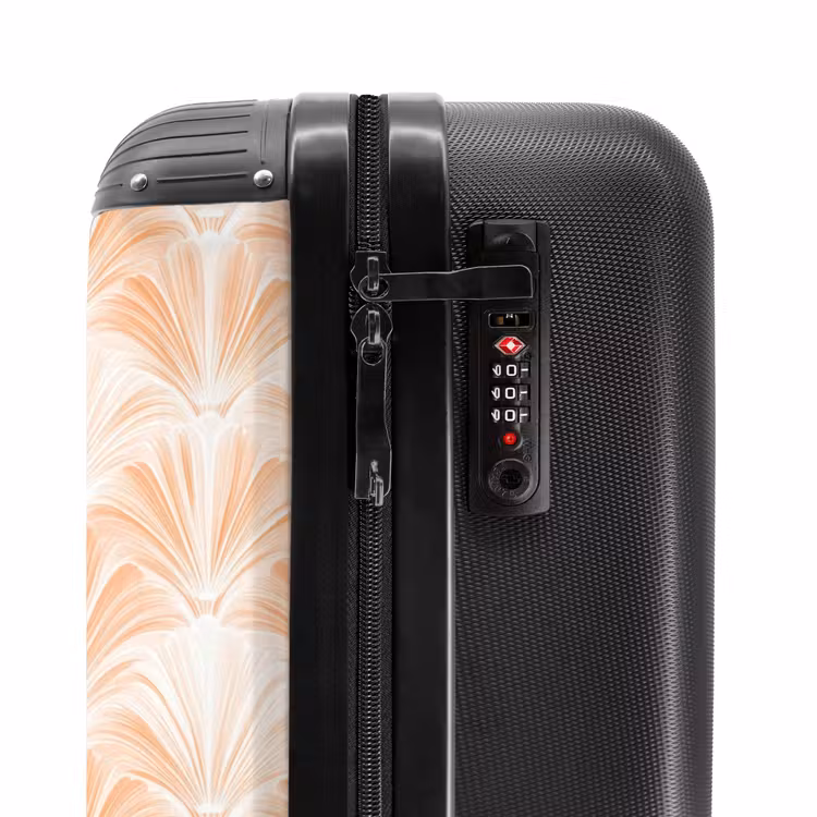 Waaier - Patroon - Perzik NBS - Handbagage koffer - Volwassenen Unisex middel -slot