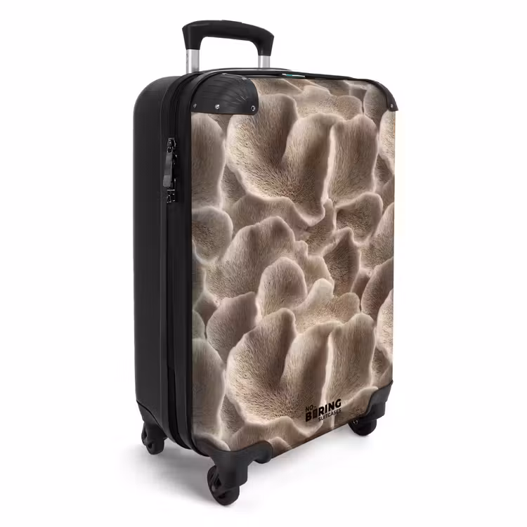 Waaiervorm - Beige - Vezel textuur NBS - Handbagage koffer - Volwassenen Unisex middel -productfoto_3d
