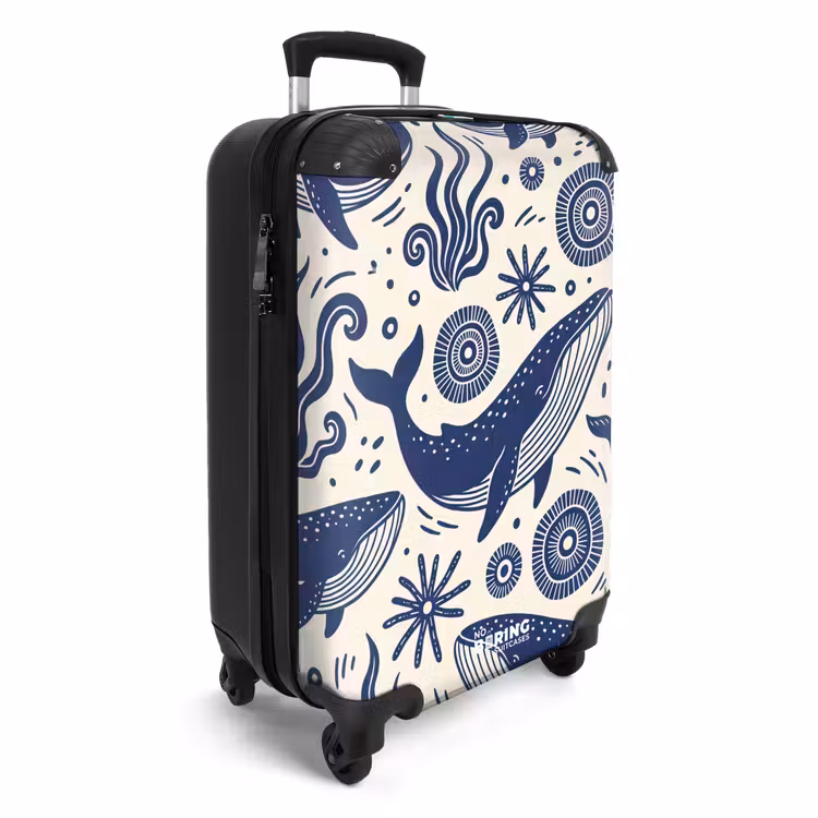 Koffer - Walvis - Onderwater - Dieren - Abstract - Blauw - Walvis - Onderwater - Dieren - Abstract - Blauw NBS - Handbagage koffer - Volwassenen Unisex middel