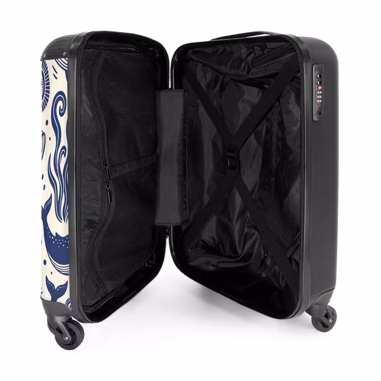 Koffer - Walvis - Onderwater - Dieren - Abstract - Blauw - Walvis - Onderwater - Dieren - Abstract - Blauw NBS - Handbagage koffer - Volwassenen Unisex middel