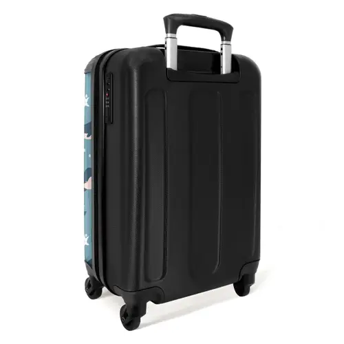 Walvissen met zeesterren patroon blauw NBS - Handbagage koffer - Kinderen Unisex middel -achterkant