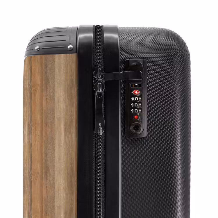 Warme houttint met verticale planken NBS - Handbagage koffer - Volwassenen Unisex middel -slot