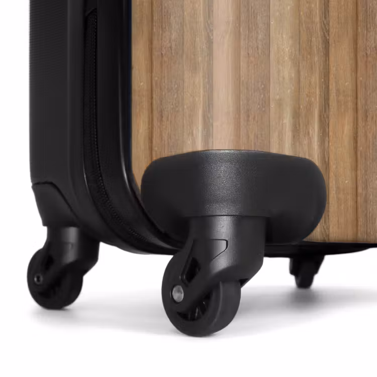 Warme houttint met verticale planken NBS - Handbagage koffer - Volwassenen Unisex middel -wiel