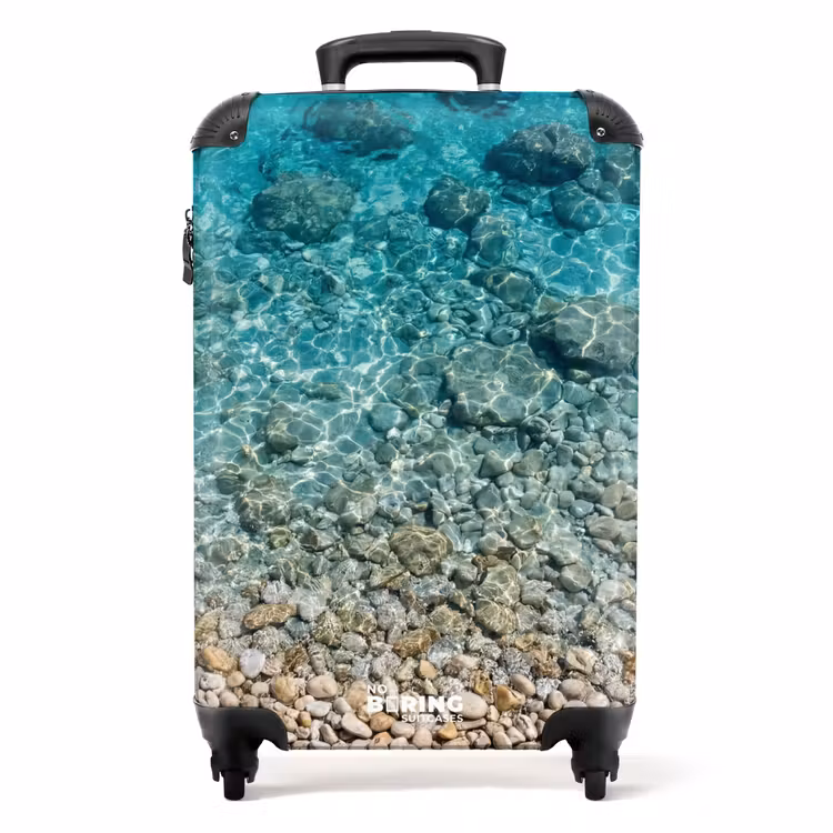 Koffer - Water - Kiezels - Natuur - Levendig - Turkoois - Water - Kiezels - Natuur - Levendig - Turkoois NBS - Handbagage koffer - Volwassenen Unisex middel