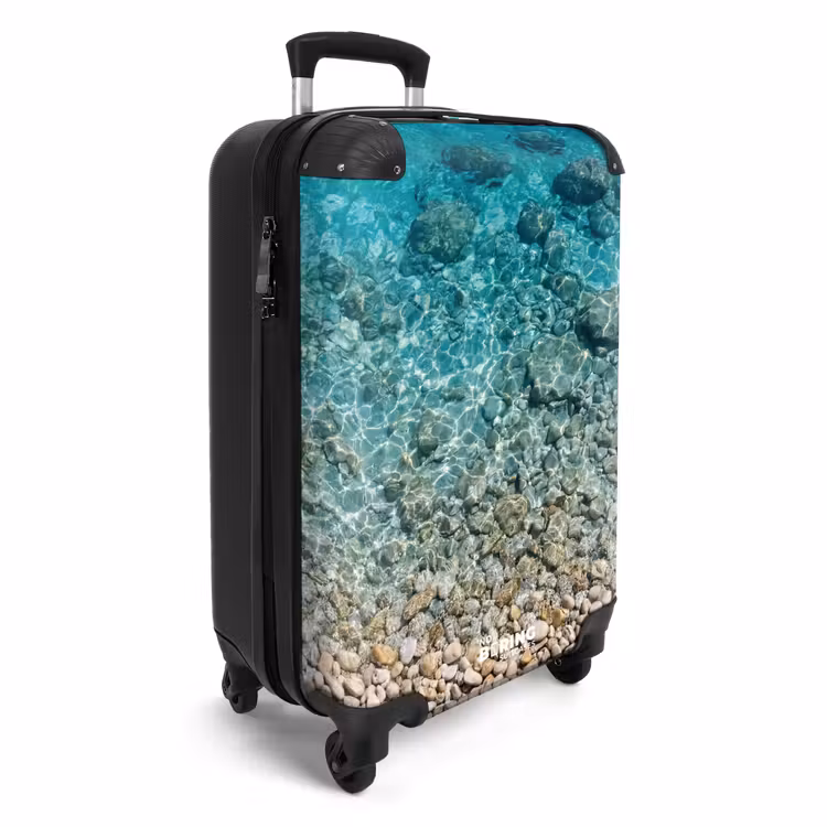 Koffer - Water - Kiezels - Natuur - Levendig - Turkoois - Water - Kiezels - Natuur - Levendig - Turkoois NBS - Handbagage koffer - Volwassenen Unisex middel
