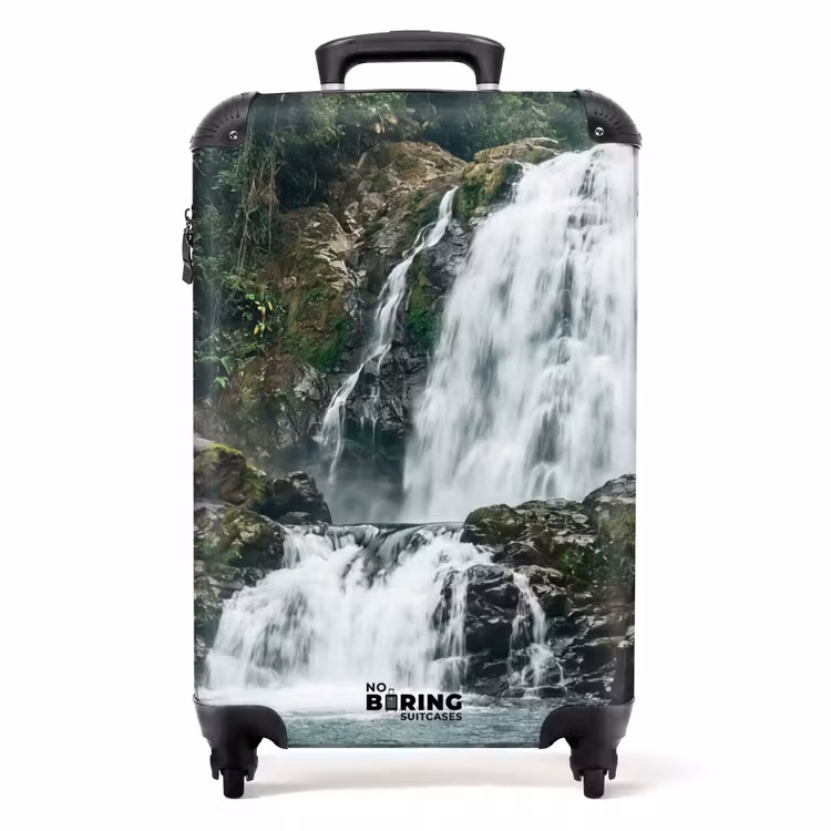 Koffer - Waterval - Bos - Natuur - Groen - Waterval - Bos - Natuur - Groen NBS - Handbagage koffer - Volwassenen Unisex middel