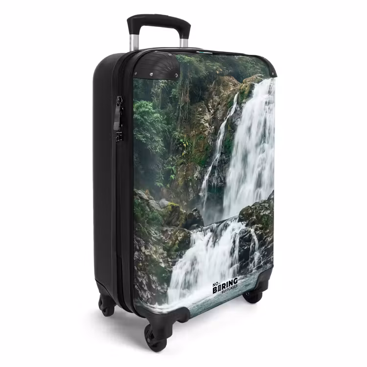 Koffer - Waterval - Bos - Natuur - Groen - Waterval - Bos - Natuur - Groen NBS - Handbagage koffer - Volwassenen Unisex middel