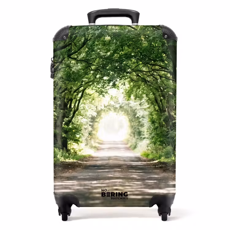 Koffer - Weg - Bomen - Natuur - Groen - Weg - Bomen - Natuur - Groen NBS - Handbagage koffer - Volwassenen Unisex middel