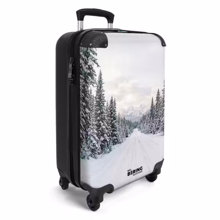 Koffer - Weg - Sneeuw - Naaldbos - Winter - Avontuurlijk - Weg - Sneeuw - Naaldbos - Winter - Avontuurlijk NBS - Handbagage koffer - Volwassenen Unisex middel