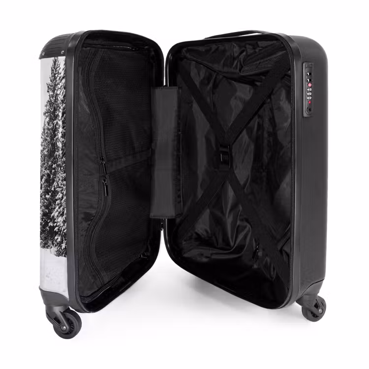 Koffer - Weg - Sneeuw - Naaldbos - Winter - Avontuurlijk - Weg - Sneeuw - Naaldbos - Winter - Avontuurlijk NBS - Handbagage koffer - Volwassenen Unisex middel