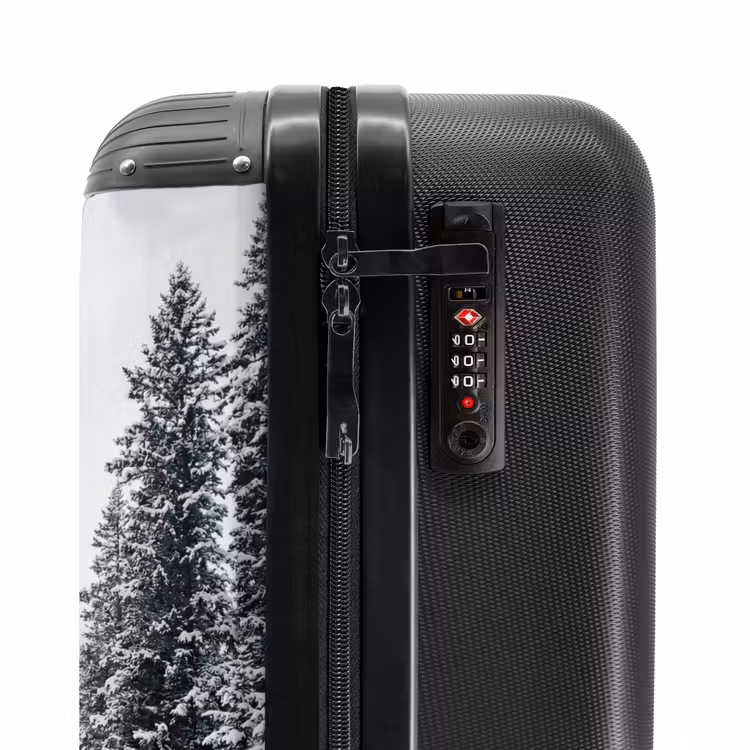 Koffer - Weg - Sneeuw - Naaldbos - Winter - Avontuurlijk - Weg - Sneeuw - Naaldbos - Winter - Avontuurlijk NBS - Handbagage koffer - Volwassenen Unisex middel