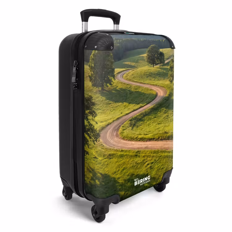 Koffer - Weg - Weide - Natuur - Groen - Weg - Weide - Natuur - Groen NBS - Handbagage koffer - Volwassenen Unisex middel