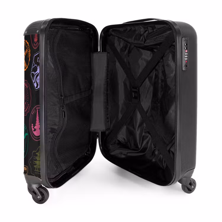 Koffer - Wereldmonumenten - Kleurrijk - Stempels - Wereldmonumenten - Kleurrijk - Stempels NBS - Handbagage koffer - Volwassenen Unisex middel