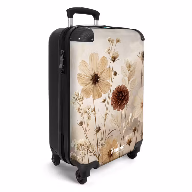 Koffer - Wilde bloemen - Botanisch - Vintage - Natuur - Rustiek - Wilde bloemen - Botanisch - Vintage - Natuur - Rustiek NBS - Handbagage koffer - Volwassenen Unisex middel
