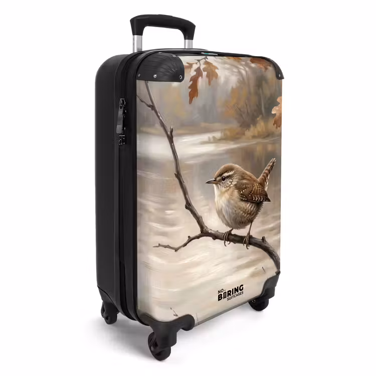Koffer - Winterkoninkje - Tak - Rivier - Natuur - Sfeervol - Winterkoninkje - Tak - Rivier - Natuur - Sfeervol NBS - Handbagage koffer - Volwassenen Unisex middel