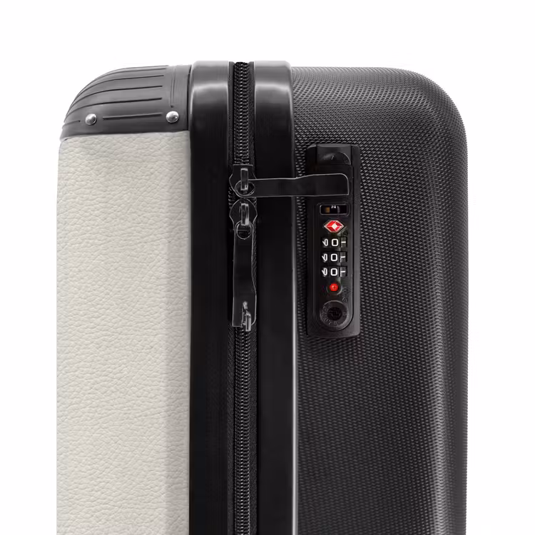 Wit leer patroon NBS - Handbagage koffer - Kinderen Unisex middel -slot