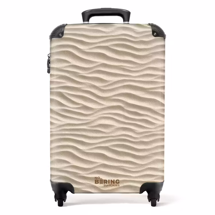 Zand - Golven - Beige NBS - Handbagage koffer - Volwassenen Unisex middel -productfoto_recht