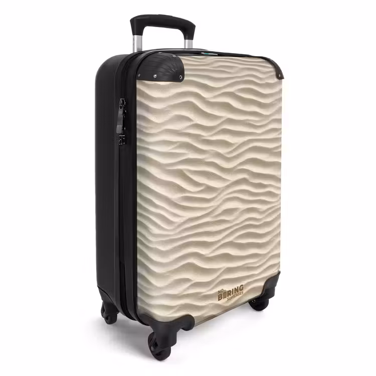 Zand - Golven - Beige NBS - Handbagage koffer - Volwassenen Unisex middel -productfoto_3d