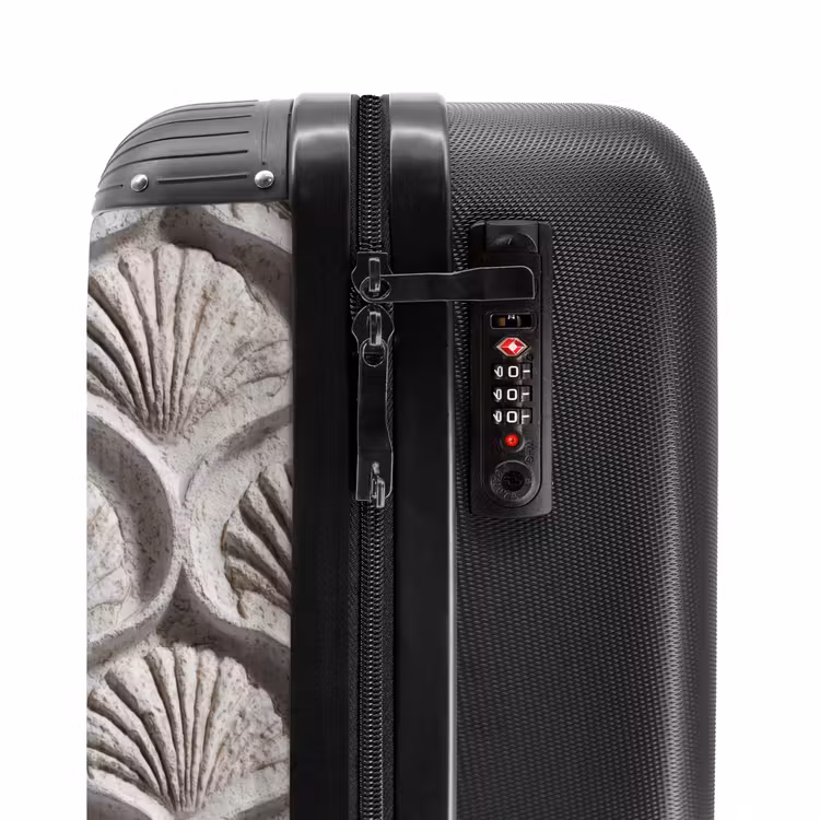 Zand - Schelpenvorm - Grijs NBS - Handbagage koffer - Volwassenen Unisex middel -slot