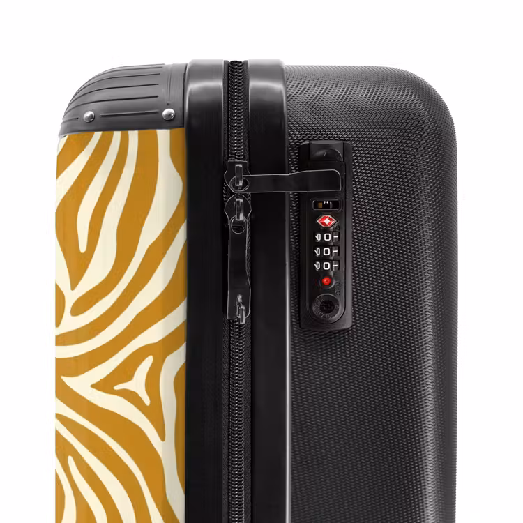 Zebra - Klassiek - Oker - Geel NBS - Handbagage koffer - Volwassenen Unisex middel -slot