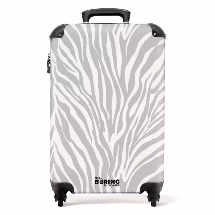 Zebra - Motief - Grijs NBS - Handbagage koffer - Volwassenen Unisex middel -productfoto_recht