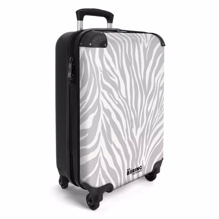 Zebra - Motief - Grijs NBS - Handbagage koffer - Volwassenen Unisex middel -productfoto_3d