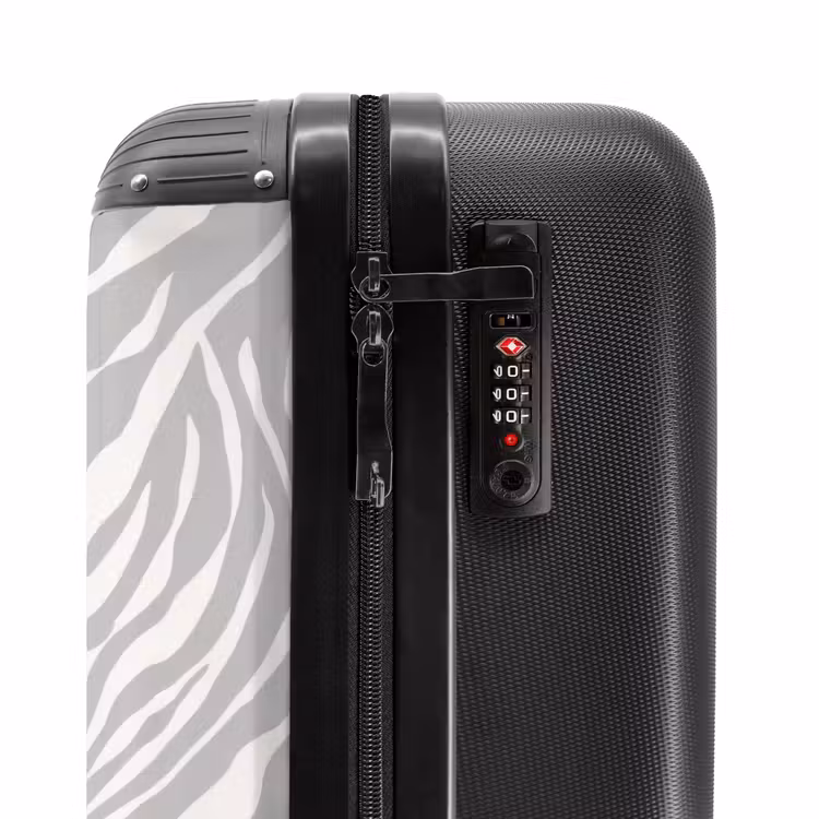 Zebra - Motief - Grijs NBS - Handbagage koffer - Volwassenen Unisex middel -slot