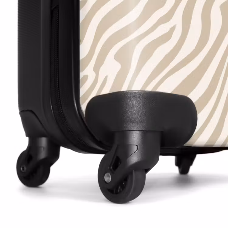 Zebra - Patroon - Beige NBS - Handbagage koffer - Volwassenen Unisex middel -wiel