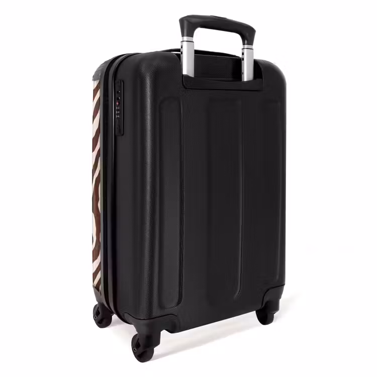 Zebra - Patroon - Zwart - Wit NBS - Handbagage koffer - Volwassenen Unisex middel -achterkant