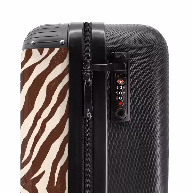 Zebra - Patroon - Zwart - Wit NBS - Handbagage koffer - Volwassenen Unisex middel -slot