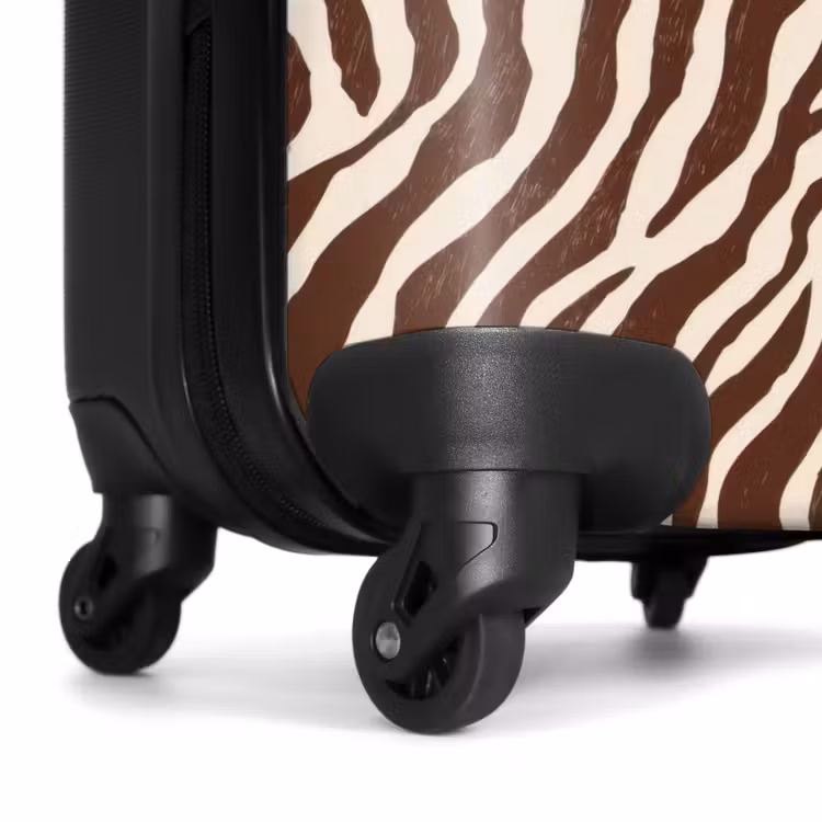 Zebra - Patroon - Zwart - Wit NBS - Handbagage koffer - Volwassenen Unisex middel -wiel