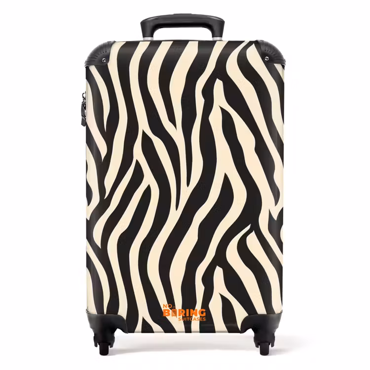 Zebra - Print - Klassiek - Zwart NBS - Handbagage koffer - Volwassenen Unisex middel -productfoto_recht