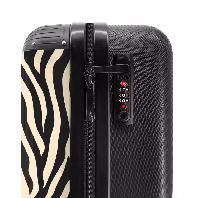 Zebra - Print - Klassiek - Zwart NBS - Handbagage koffer - Volwassenen Unisex middel -slot