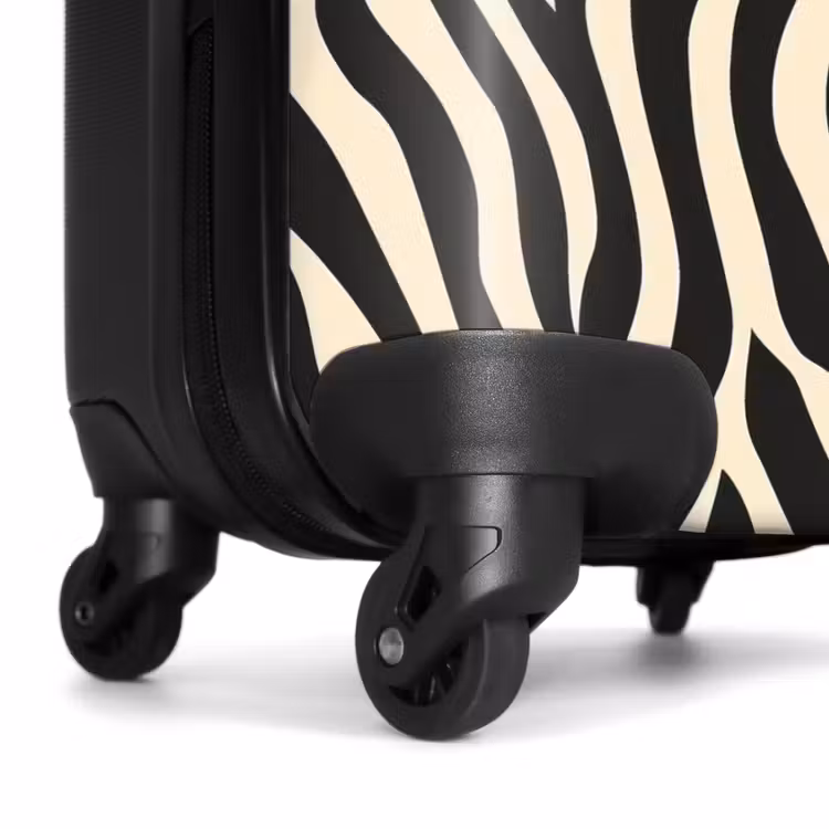 Zebra - Print - Klassiek - Zwart NBS - Handbagage koffer - Volwassenen Unisex middel -wiel