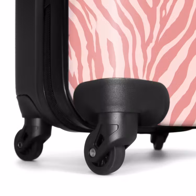 Zebra - Print - Roze NBS - Handbagage koffer - Volwassenen Unisex middel -wiel