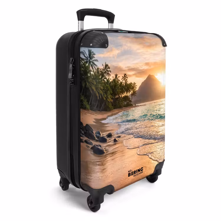 Koffer - Zee - Berg - Landschap - Tropisch - Goud - Zee - Berg - Landschap - Tropisch - Goud NBS - Handbagage koffer - Volwassenen Unisex middel