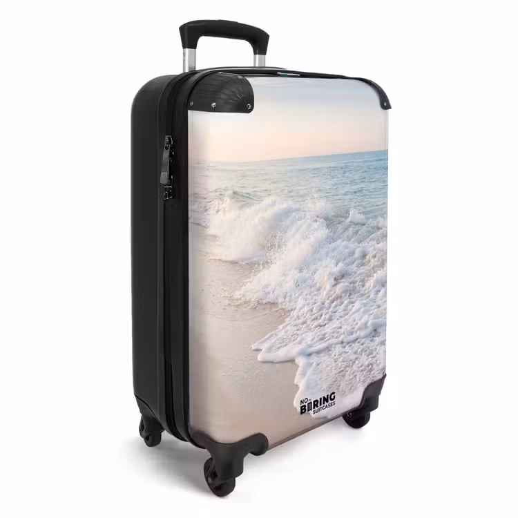 Koffer - Zee - Golven - Strand - Natuur - Wit - Zee - Golven - Strand - Natuur - Wit NBS - Handbagage koffer - Volwassenen Unisex middel