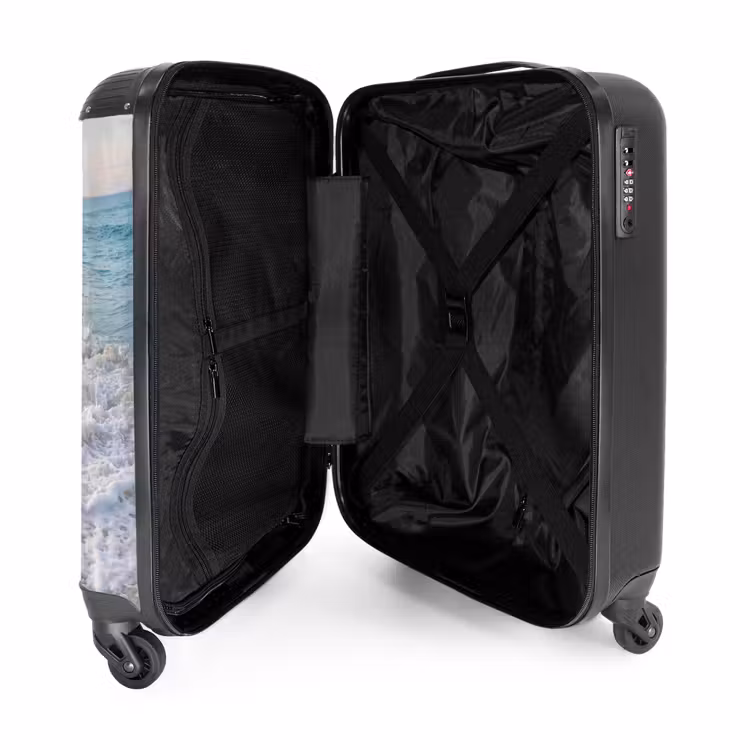 Koffer - Zee - Golven - Strand - Natuur - Wit - Zee - Golven - Strand - Natuur - Wit NBS - Handbagage koffer - Volwassenen Unisex middel