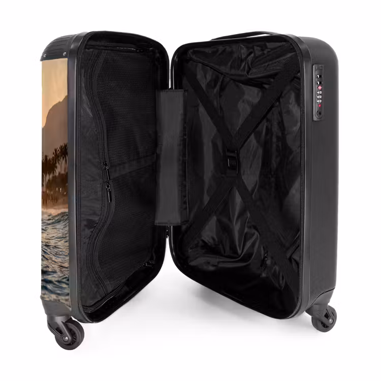 Koffer - Zee - Golven - Zonsondergang - Kust - Goud - Zee - Golven - Zonsondergang - Kust - Goud NBS - Handbagage koffer - Volwassenen Unisex middel