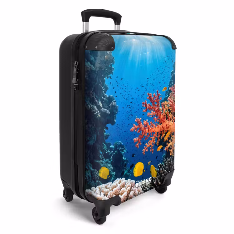 Koffer - Zee - Koraalrif - Natuur - Levendig - Blauw - Zee - Koraalrif - Natuur - Levendig - Blauw NBS - Handbagage koffer - Volwassenen Unisex middel