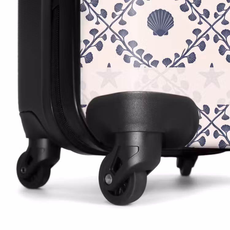 Koffer - Zee - Krab - Zeester - Patroon - Blauw - Zee - Krab - Zeester - Patroon - Blauw NBS - Handbagage koffer - Volwassenen Unisex middel
