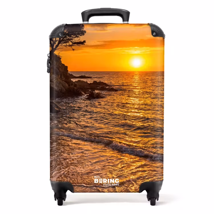 Koffer - Zee - Kust - Zonsondergang - Natuur - Oranje - Zee - Kust - Zonsondergang - Natuur - Oranje NBS - Handbagage koffer - Volwassenen Unisex middel
