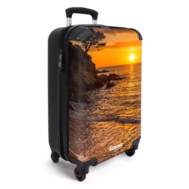 Koffer - Zee - Kust - Zonsondergang - Natuur - Oranje - Zee - Kust - Zonsondergang - Natuur - Oranje NBS - Handbagage koffer - Volwassenen Unisex middel