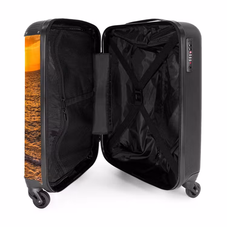 Koffer - Zee - Kust - Zonsondergang - Natuur - Oranje - Zee - Kust - Zonsondergang - Natuur - Oranje NBS - Handbagage koffer - Volwassenen Unisex middel