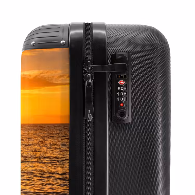 Koffer - Zee - Kust - Zonsondergang - Natuur - Oranje - Zee - Kust - Zonsondergang - Natuur - Oranje NBS - Handbagage koffer - Volwassenen Unisex middel