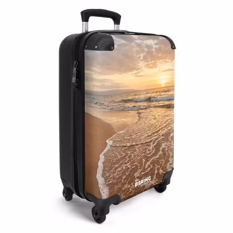 Koffer - Zee - Kustlijn - Wolken - Landschap - Oranje - Zee - Kustlijn - Wolken - Landschap - Oranje NBS - Handbagage koffer - Volwassenen Unisex middel
