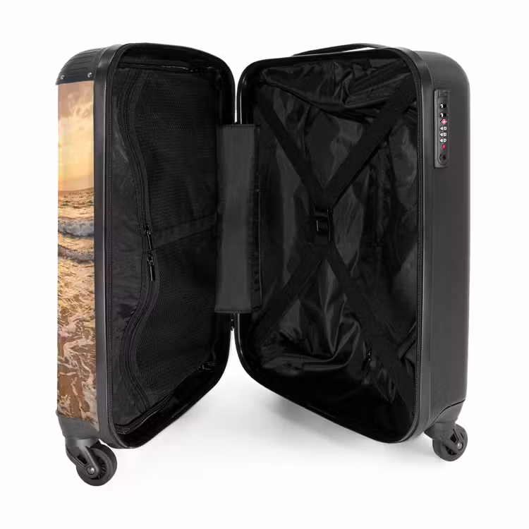 Koffer - Zee - Kustlijn - Wolken - Landschap - Oranje - Zee - Kustlijn - Wolken - Landschap - Oranje NBS - Handbagage koffer - Volwassenen Unisex middel
