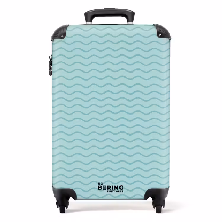 Zee patroon blauw NBS - Handbagage koffer - Kinderen Unisex middel -productfoto_recht